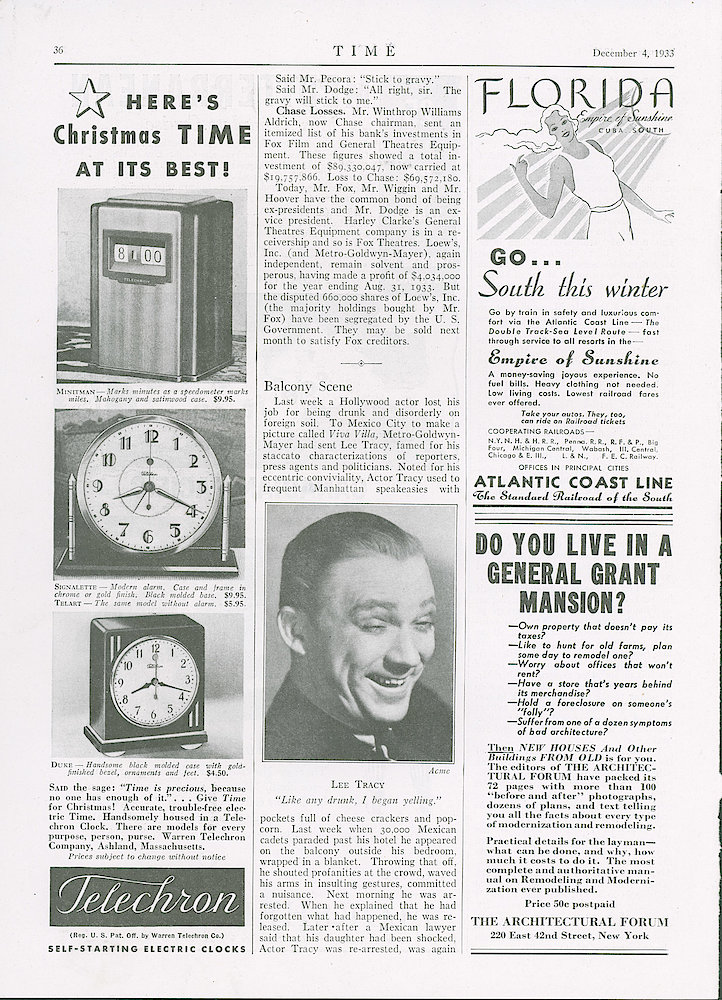 December 4, 1933 Time Magazine, p. 36