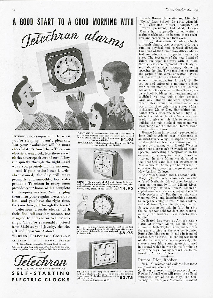 October 26, 1936 Time Magazine, p. 44