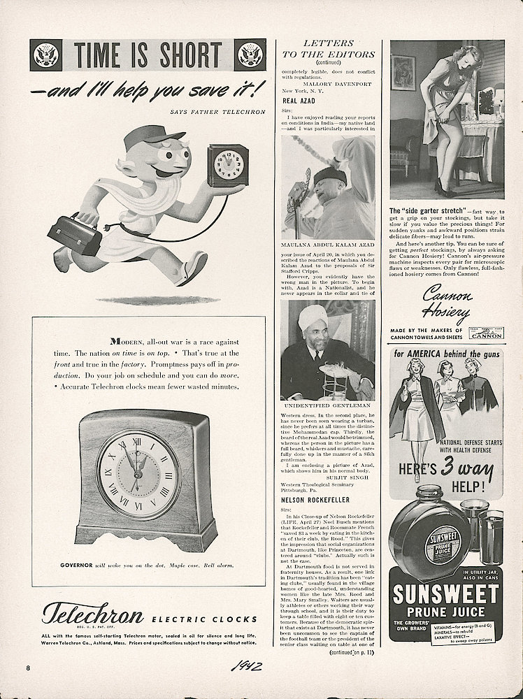 Year 1942 Life Magazine, p. 8