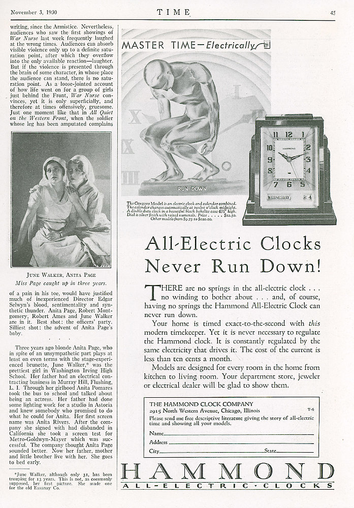 November 3, 1930 Time Magazine, p. 45