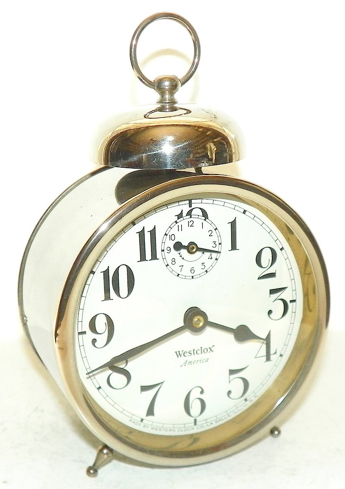 Westclox America Style 2a Nickel. Westclox America Style 2a Nickel Clock Example Photo