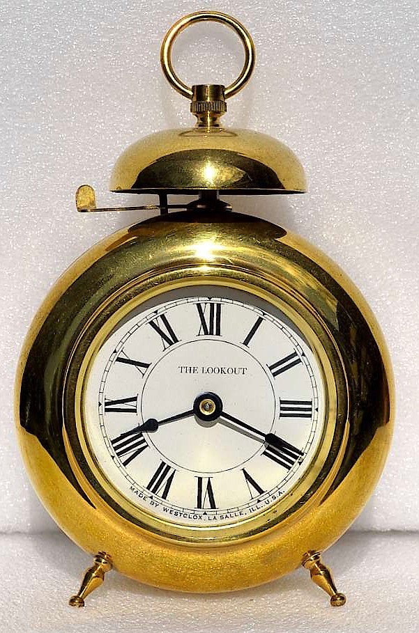 Westclox La Reine Lookout Style 1 Brass. Westclox La Reine Lookout Style 1 Brass Clock Example Photo