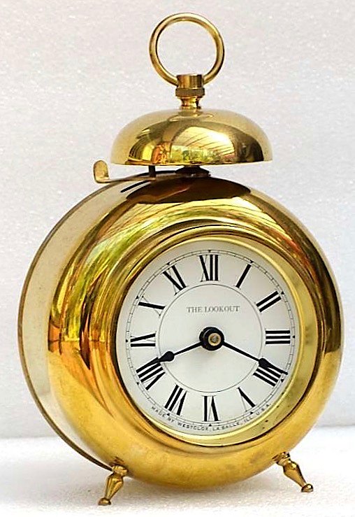 Westclox La Reine Lookout Style 1 Brass. Westclox La Reine Lookout Style 1 Brass Clock Example Photo