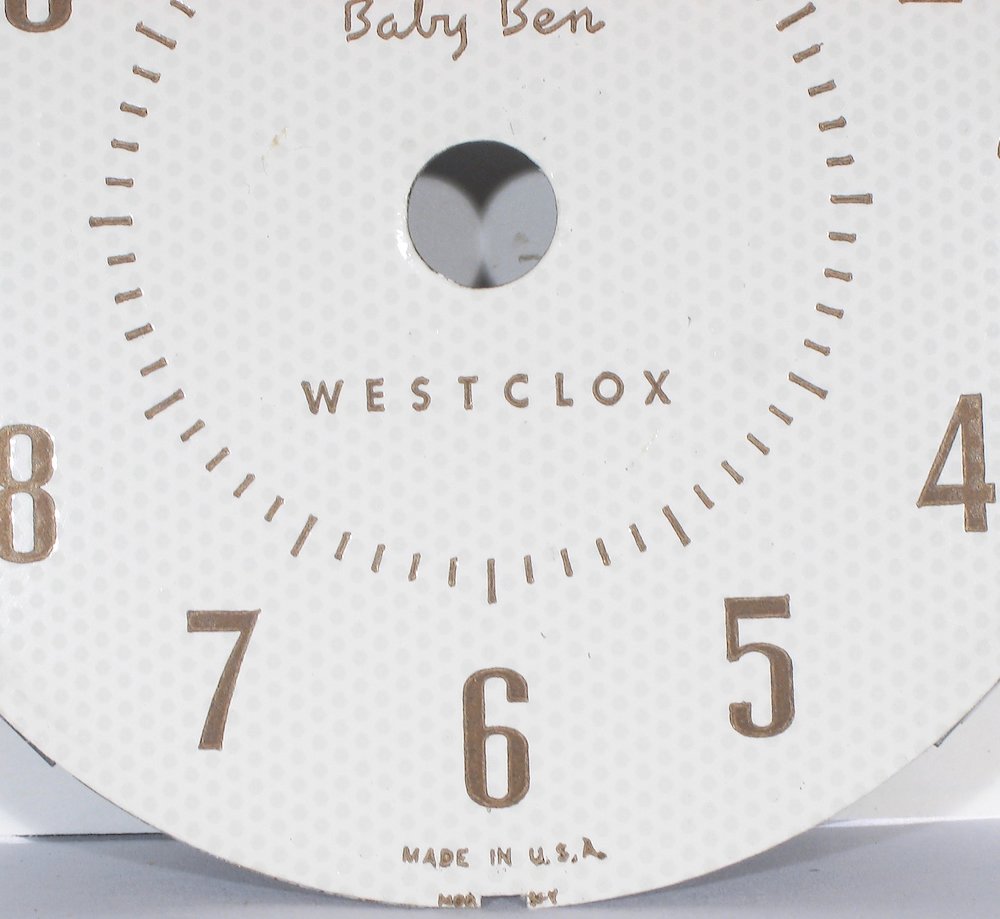 Westclox Baby Ben Style 7 White Plain. Westclox Baby Ben Style 7 White Plain Clock Example Photo