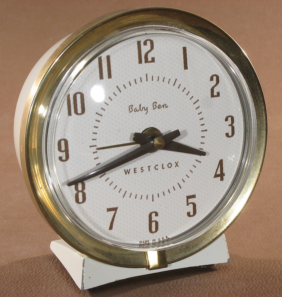 Westclox Baby Ben Style 7 White Plain. Westclox Baby Ben Style 7 White Plain Clock Example Photo