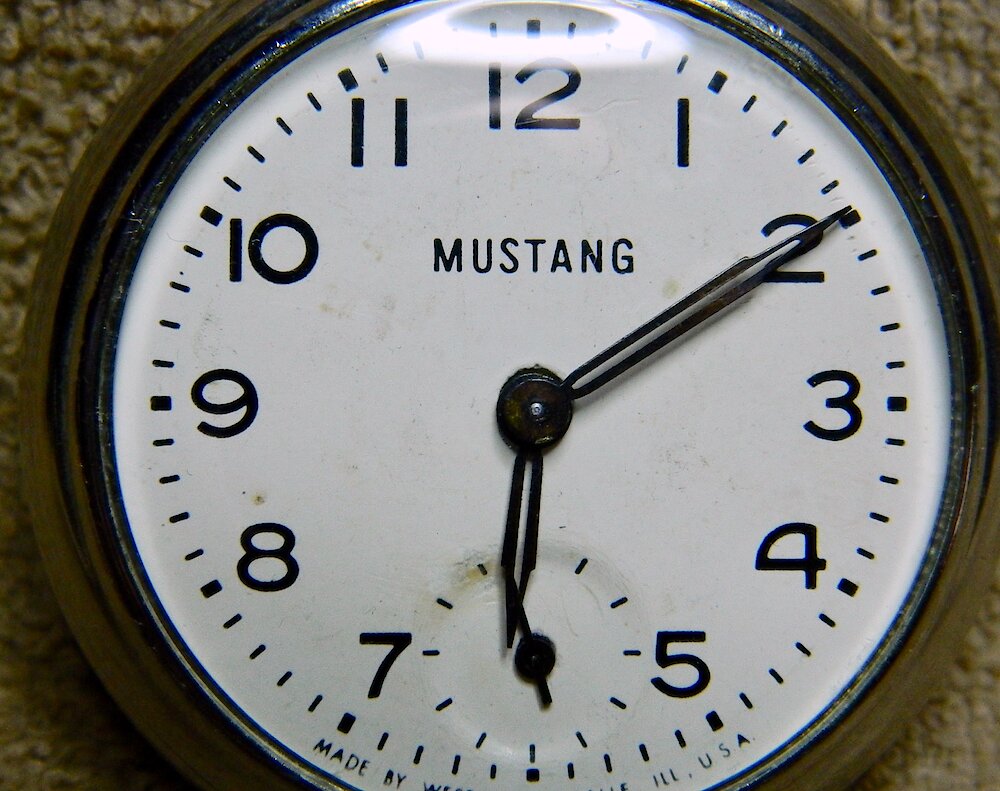 Westclox Mustang Pocket Watch. Westclox Mustang Pocket Watch Watch Example Photo