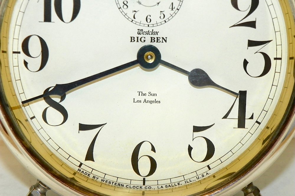 Westclox Big Ben Style 1a Non Luminous Dealer Imprint. Westclox Big Ben Style 1a Non Luminous Dealer Imprint Clock Example Photo