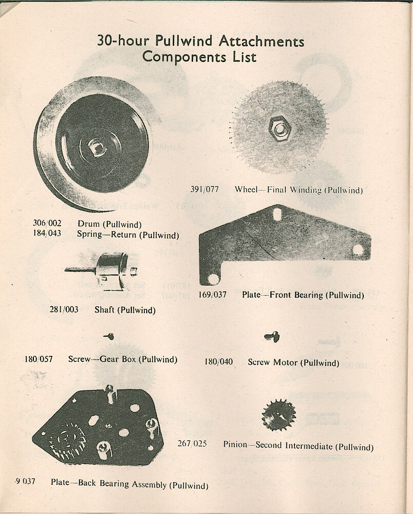Westclox Parts Catalog. Gerner-Swissco, London. > 8