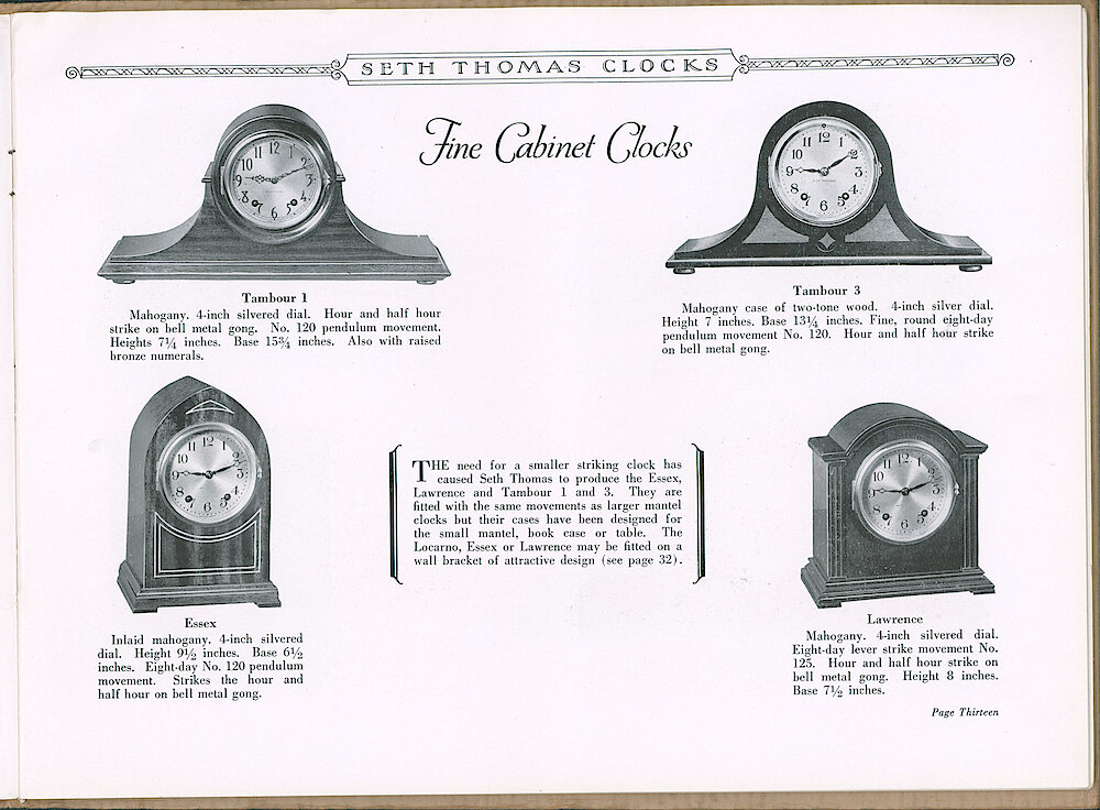 Clock & Watch Catalog Page: Seth Thomas Clocks > 13