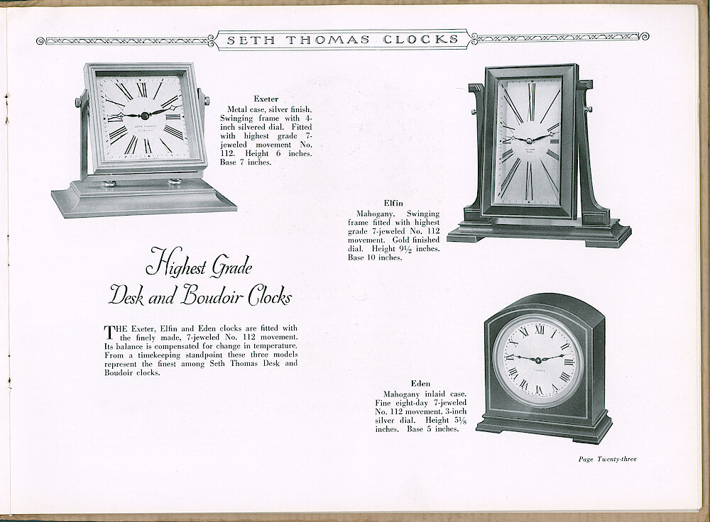 Seth Thomas Clocks > 23