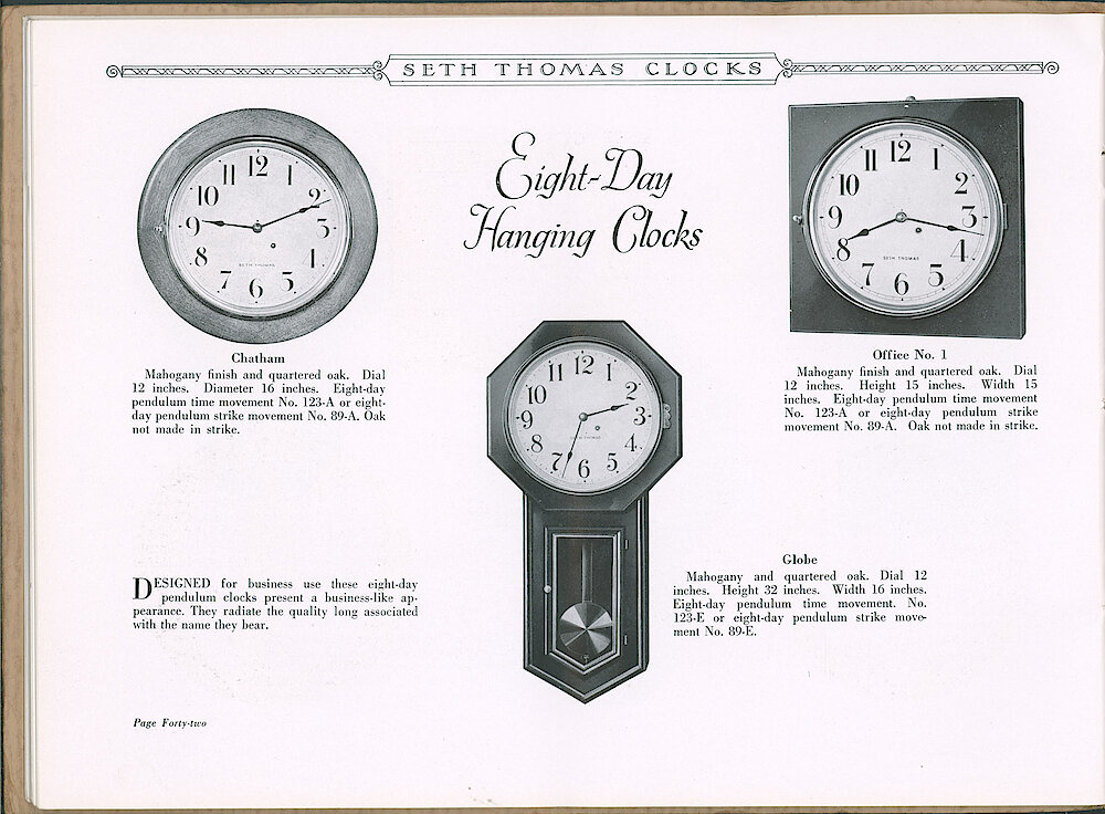 Seth Thomas Clocks > 42