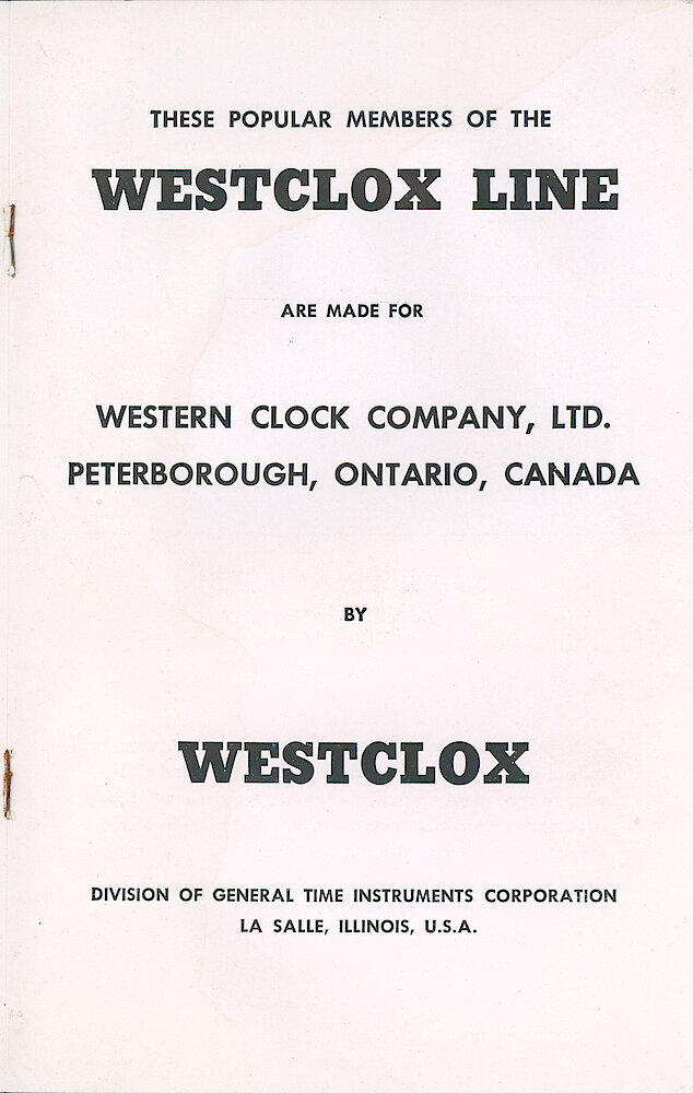 Westclox 1938 Canada Catalog > 12. Clocks Made By Westclox USA.