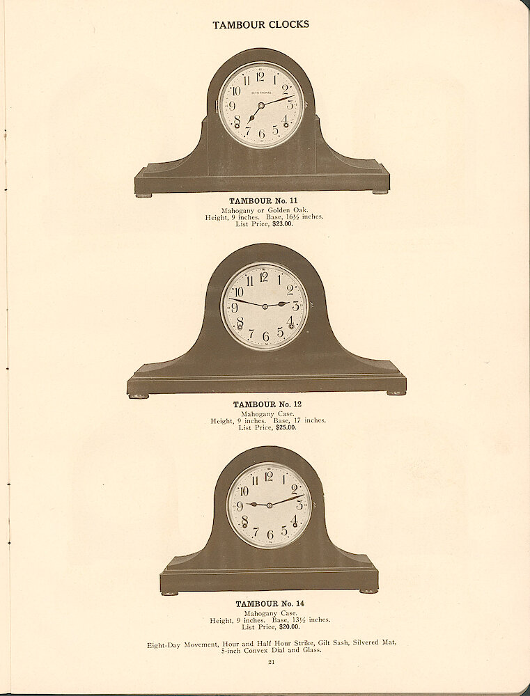 Clock & Watch Catalog Page Seth Thomas Clock Company > 21