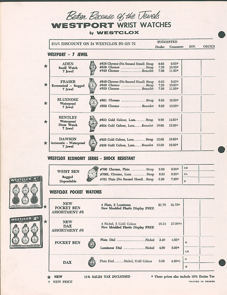 Westclox Canada Dealer and Consumer Price List No. 33. > 6