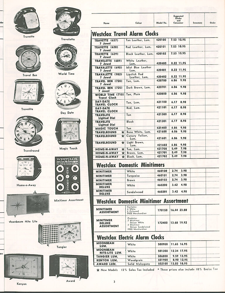 Westclox Canada Dealer and Consumer Price List No. 46. > 3