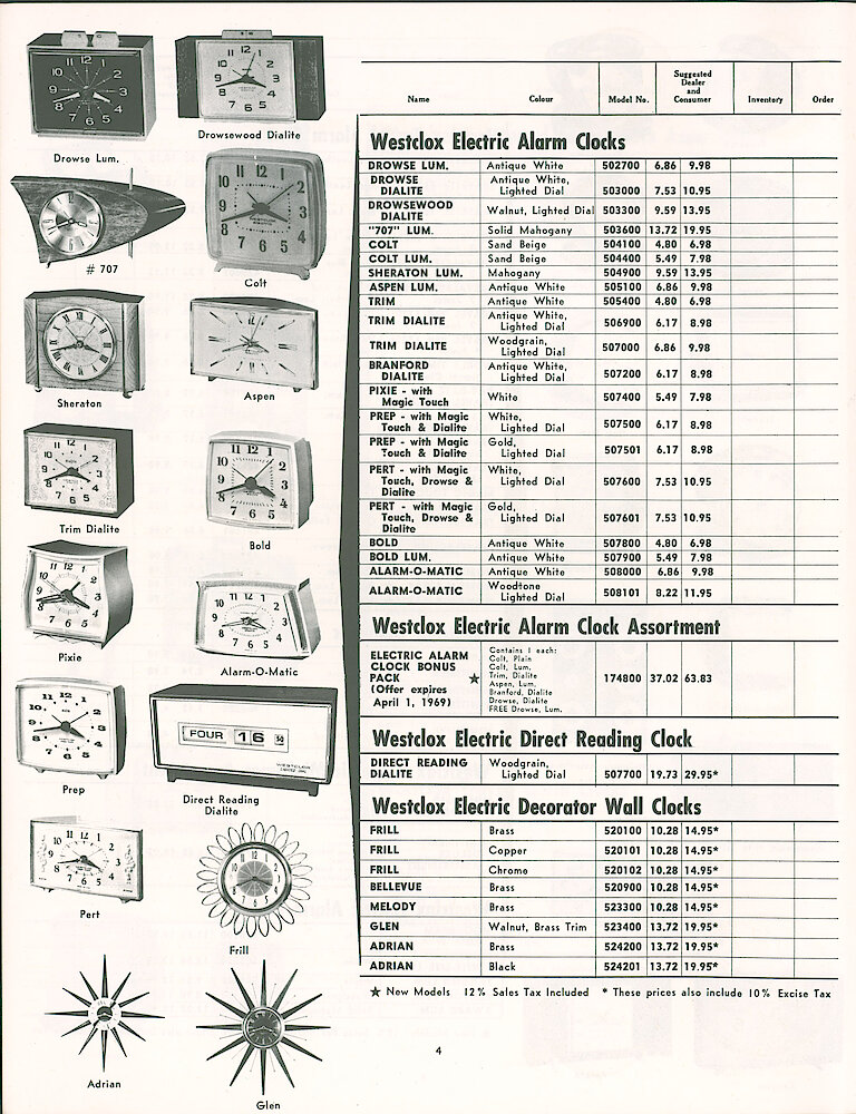 Westclox Canada Dealer and Consumer Price List No. 46. > 4