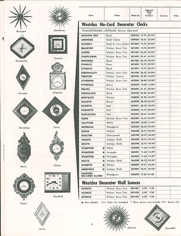 Westclox Canada Dealer and Consumer Price List No. 46. > 6