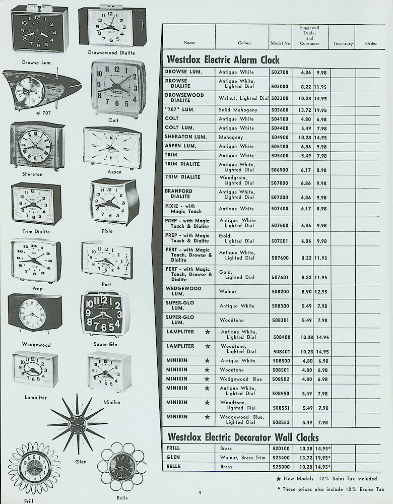 Westclox Canada Dealer and Consumer Price List No. 49. > 4