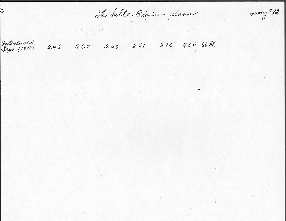 Price Change Book from the Westclox Factory - Photocopy from Jim Whitaker, giving the key wind models > 50. La Salle Plain (non-luminous) Alarm Clock (Style 3 - Cushion-shaped Model), Ivory. Data From 1954.