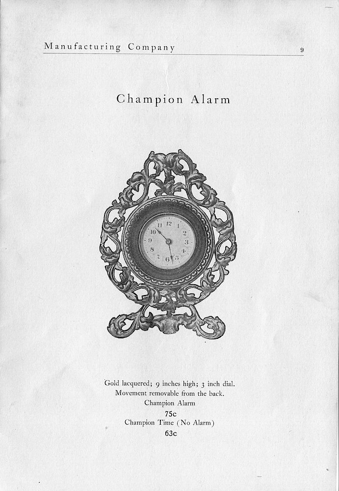 1903 Western Clock Mfg. Co. Catalog > 9