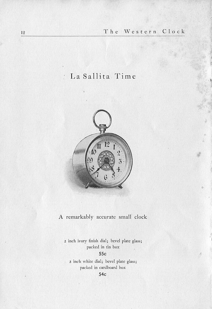 1903 Western Clock Mfg. Co. Catalog > 12