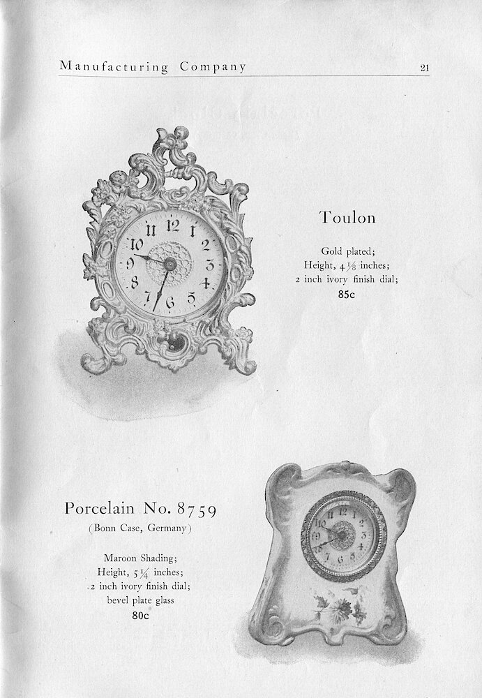 1903 Western Clock Mfg. Co. Catalog > 21