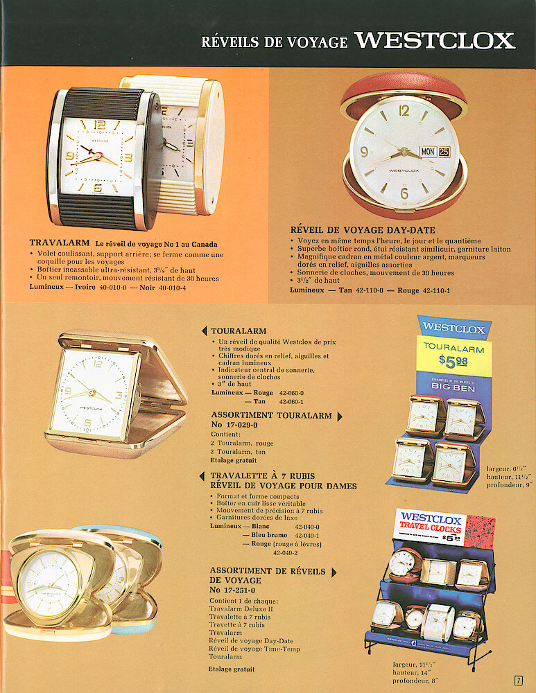 Westclox Canada 1967 Catalog, French > 7