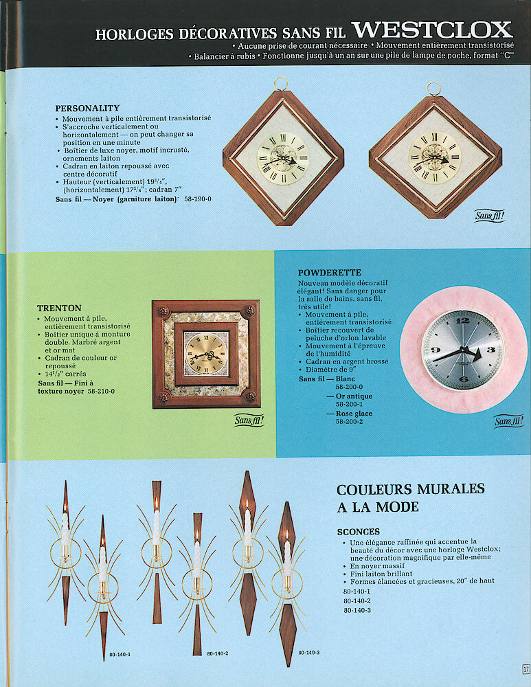 Westclox Canada 1967 Catalog, French > 17