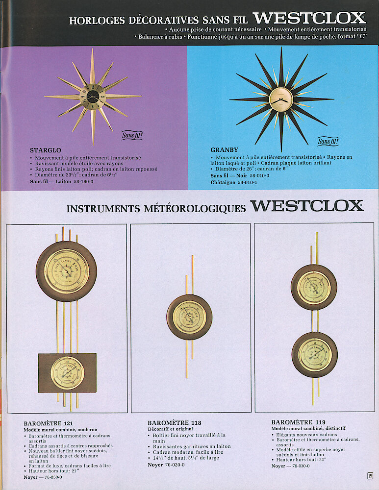 Westclox Canada 1967 Catalog, French > 19