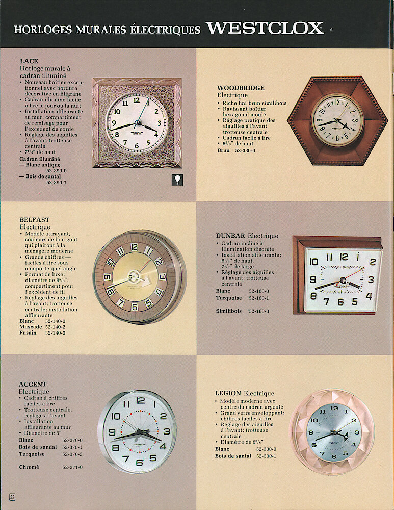 Westclox Canada 1967 Catalog, French > 22