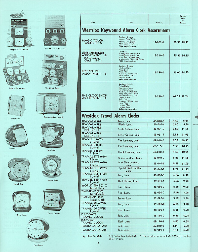 Westclox Canada Dealer and Consumer Price List No. 43. > 2