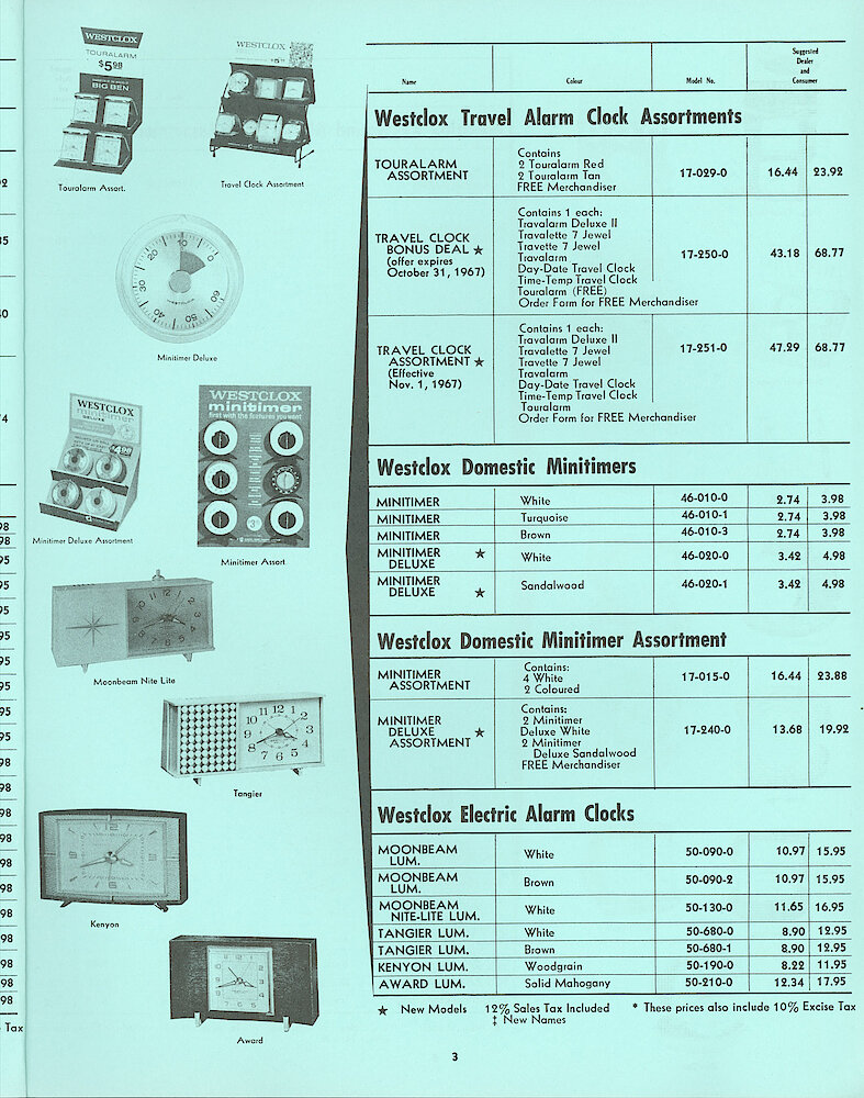 Westclox Canada Dealer and Consumer Price List No. 43. > 3