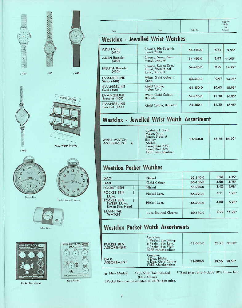 Westclox Canada Dealer and Consumer Price List No. 43. > 7