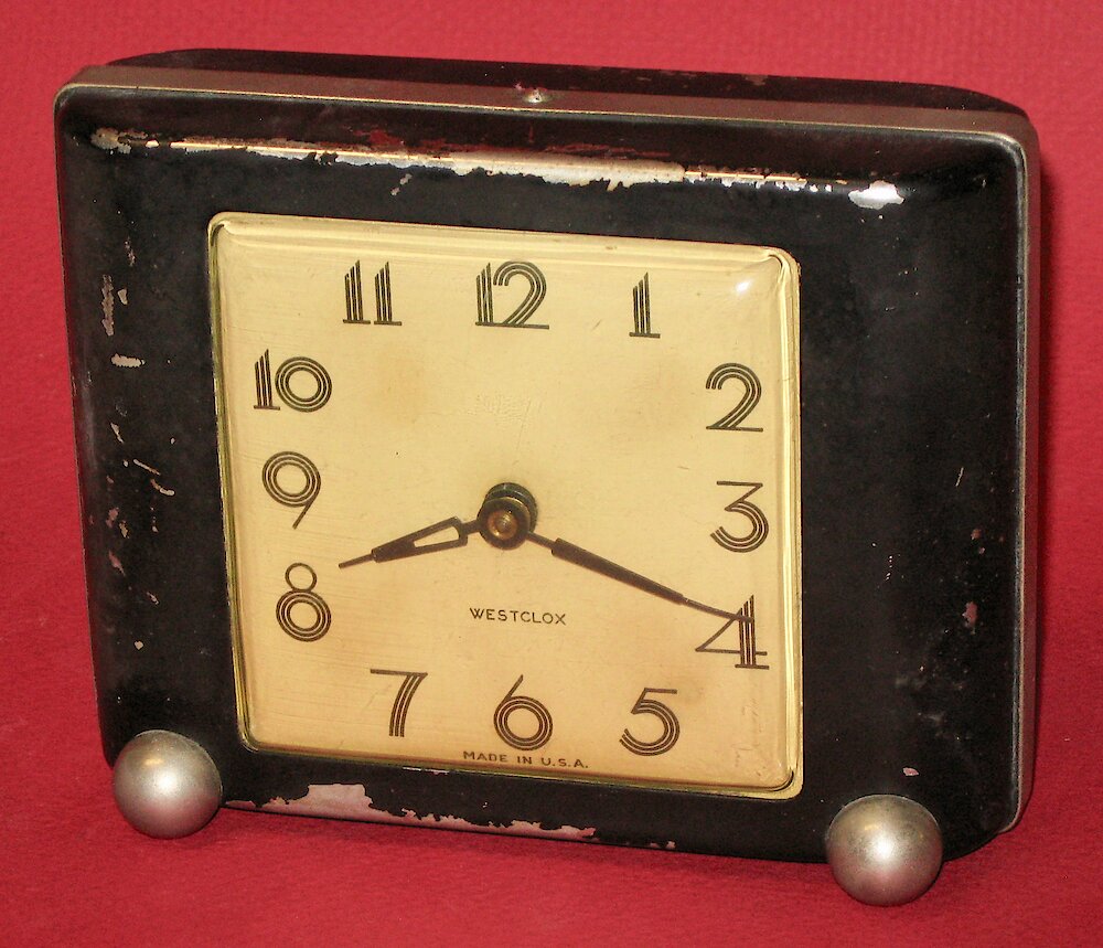 Westclox Siesta Black Plain. Westclox Siesta Black Plain Clock Example Photo