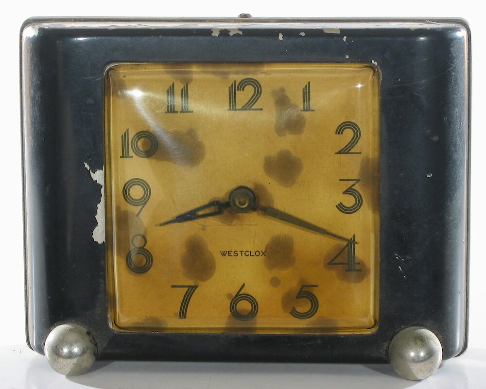 Westclox Siesta Black Plain. Westclox Siesta Black Plain Clock Example Photo