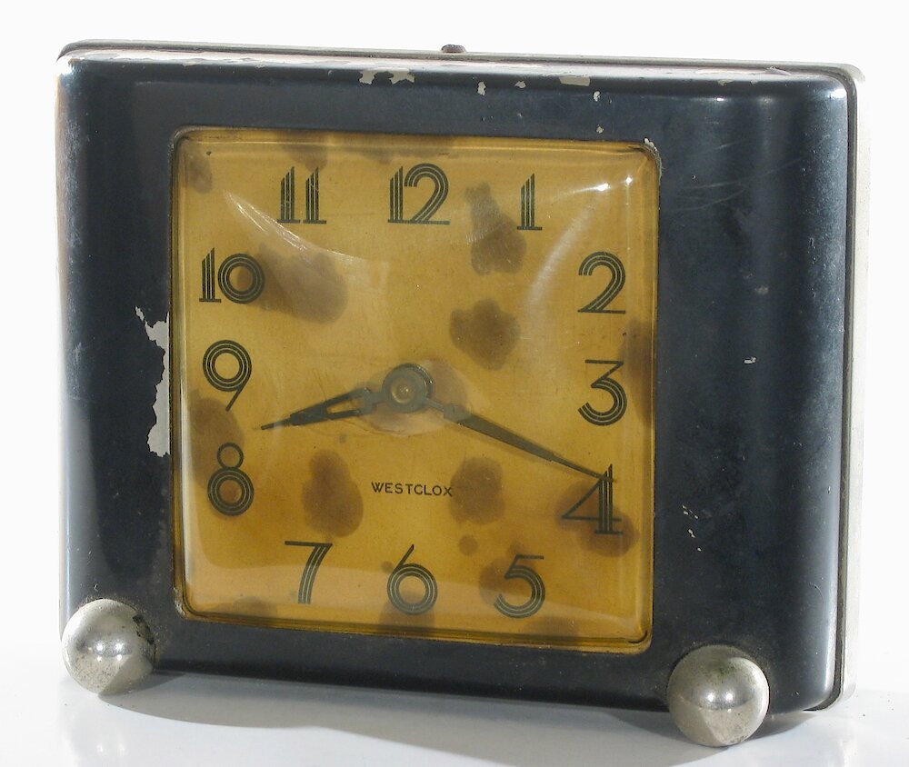 Westclox Siesta Black Plain. Westclox Siesta Black Plain Clock Example Photo