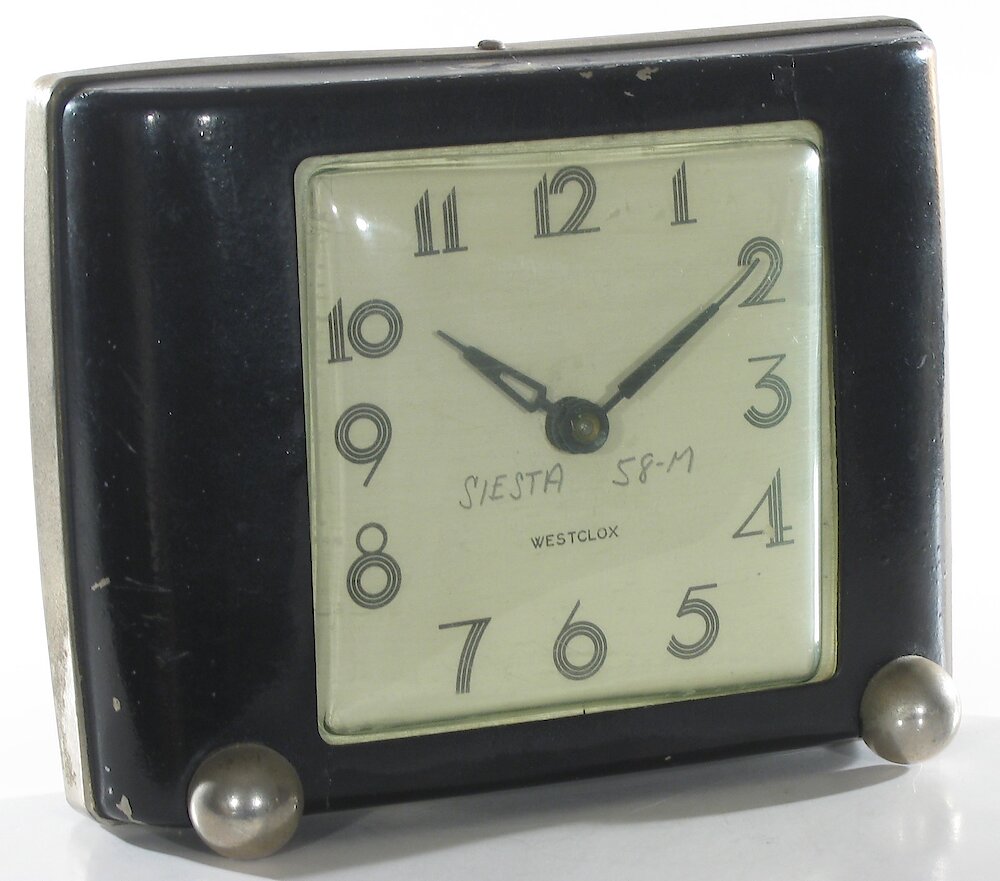 Westclox Siesta Black Plain. Westclox Siesta Black Plain Clock Example Photo