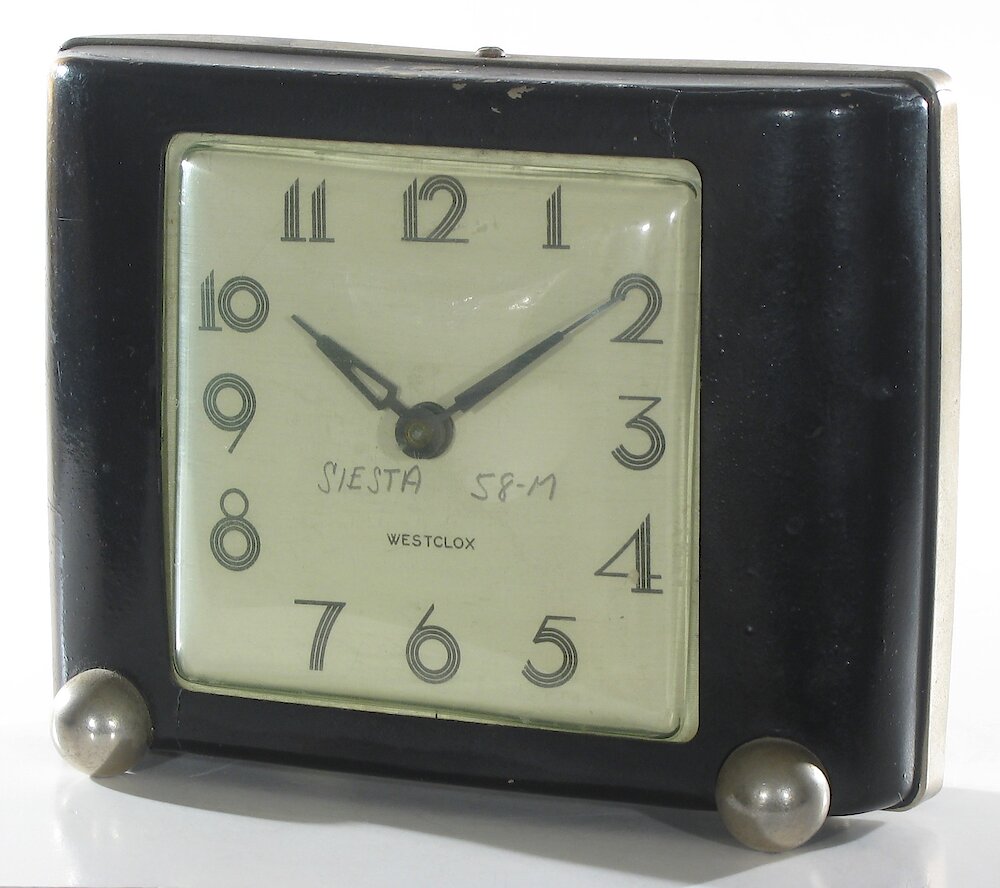 Westclox Siesta Black Plain. Westclox Siesta Black Plain Clock Example Photo