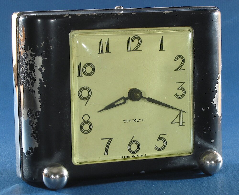 Westclox Siesta Black Plain. Westclox Siesta Black Plain Clock Example Photo