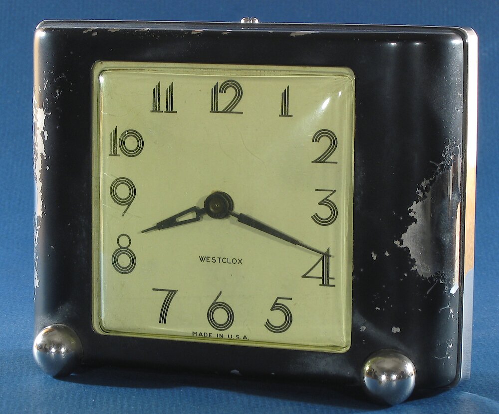 Westclox Siesta Black Plain. Westclox Siesta Black Plain Clock Example Photo