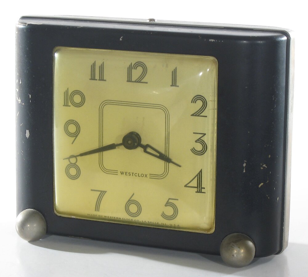 Westclox Siesta Black Plain. Westclox Siesta Black Plain Clock Example Photo