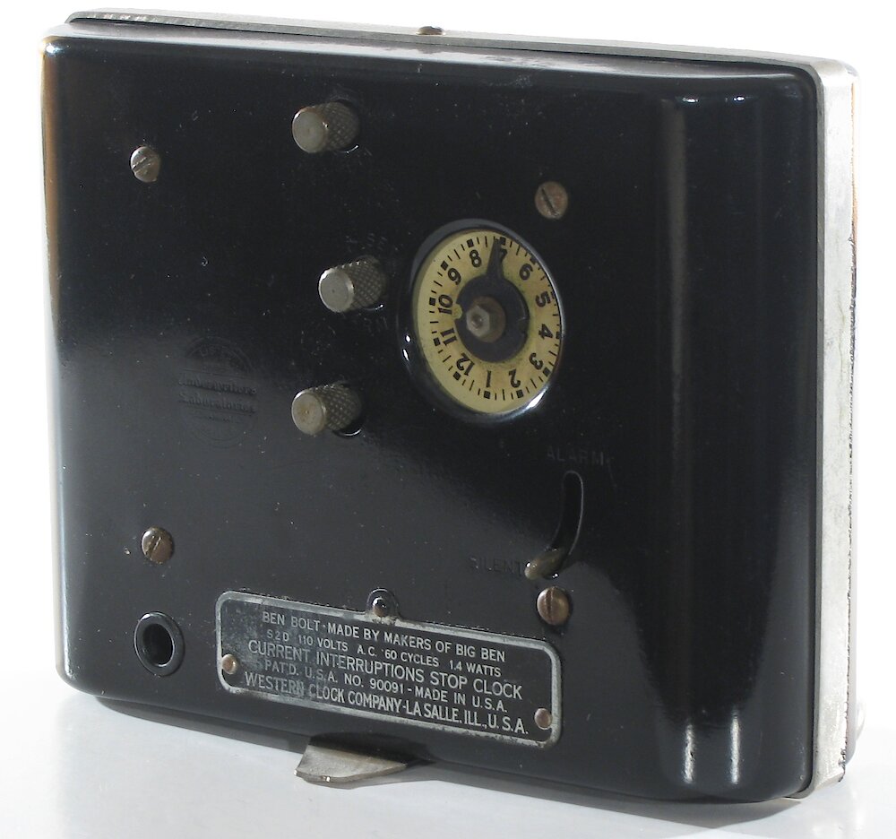 Westclox Ben Bolt Black Plain. Westclox Ben Bolt Black Plain Clock Example Photo