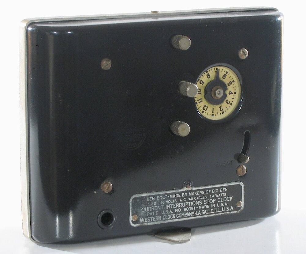 Westclox Ben Bolt Black Plain. Westclox Ben Bolt Black Plain Clock Example Photo