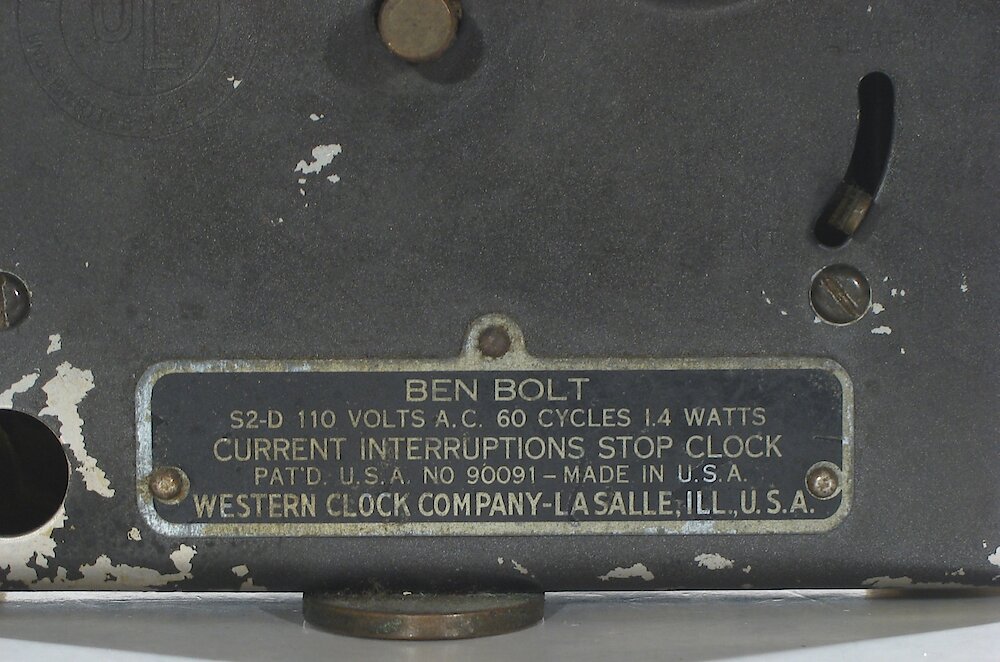 Westclox Ben Bolt Black Plain. Westclox Ben Bolt Black Plain Clock Example Photo