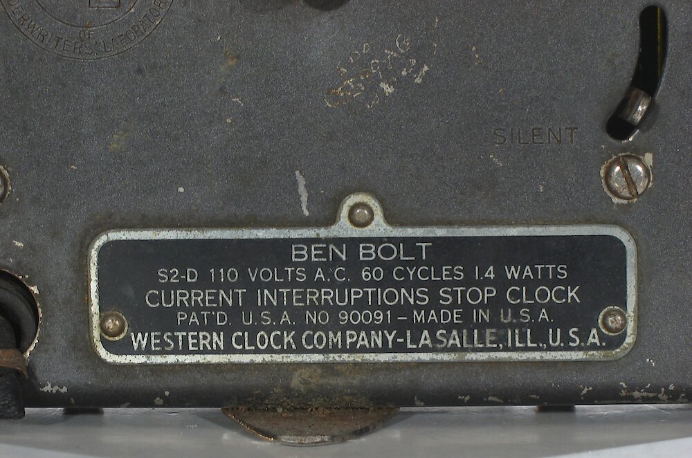 Westclox Ben Bolt Black Plain. Westclox Ben Bolt Black Plain Clock Example Photo