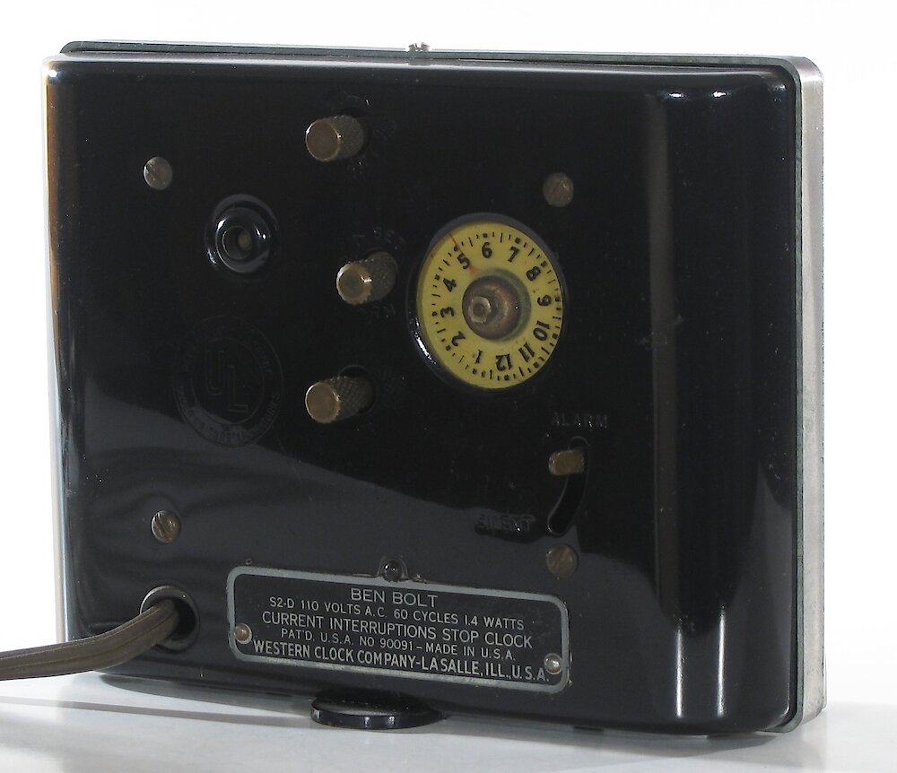 Westclox Ben Bolt Black Luminous. Westclox Ben Bolt Black Luminous Clock Example Photo