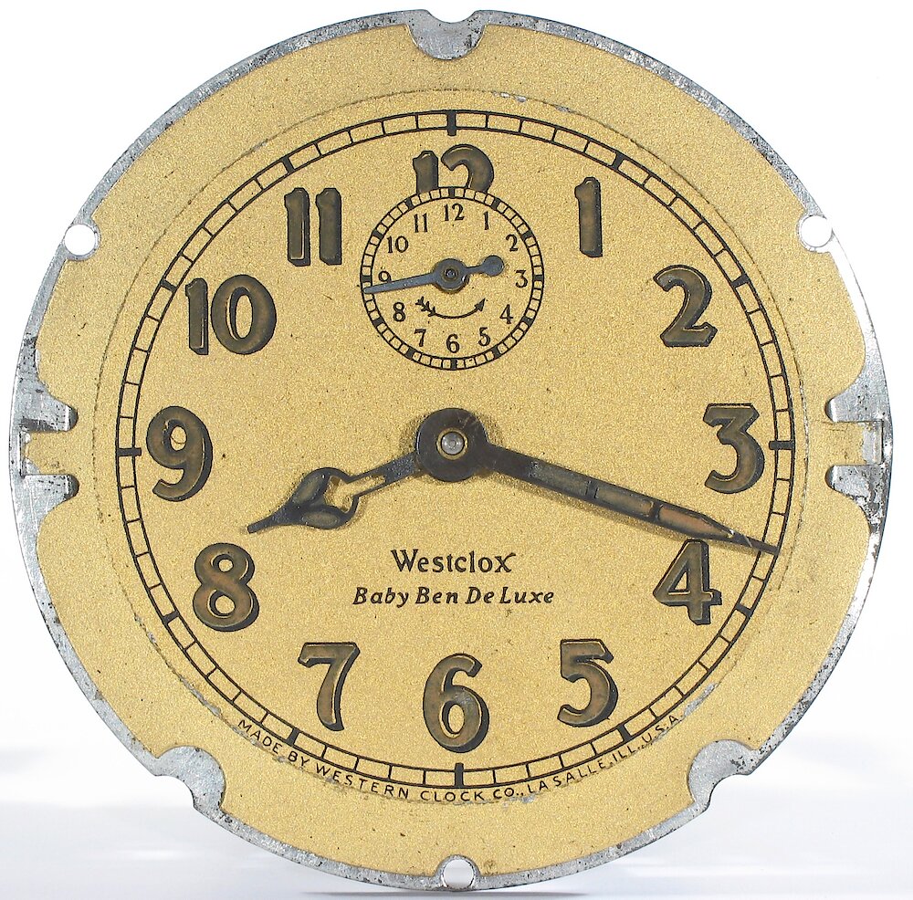 Westclox Baby Ben Style 2 Old Rose Crackle Luminous. Westclox Baby Ben Style 2 Old Rose Crackle Luminous Clock Example Photo