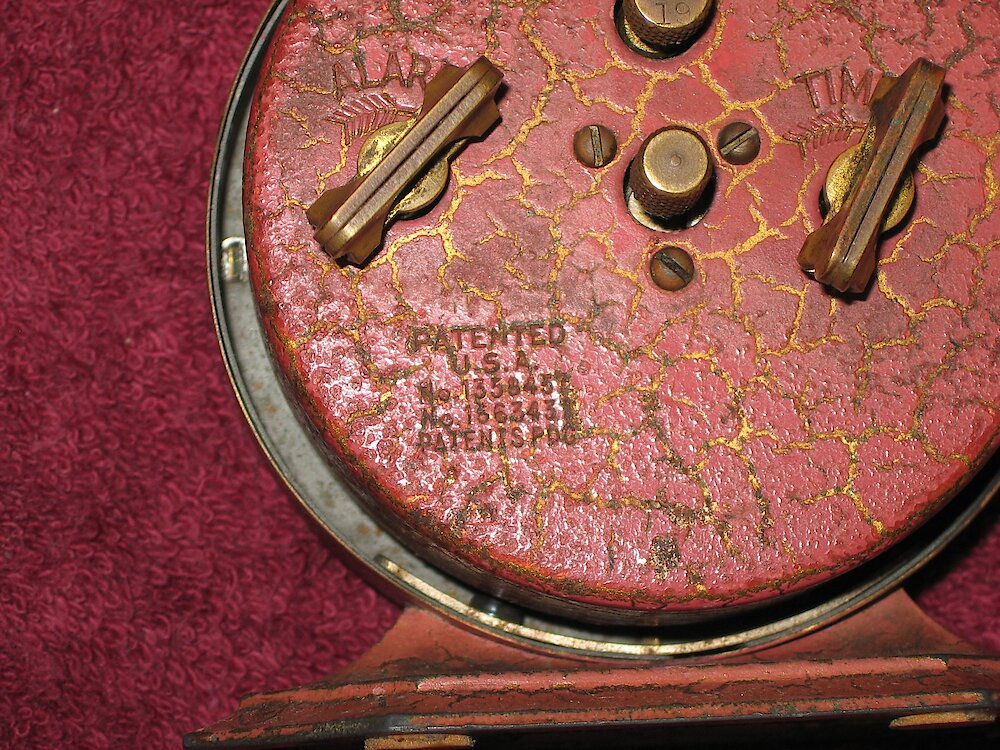 Westclox Baby Ben Style 2 Old Rose Crackle Non Luminous. Westclox Baby Ben Style 2 Old Rose Crackle Non Luminous Clock Example Photo