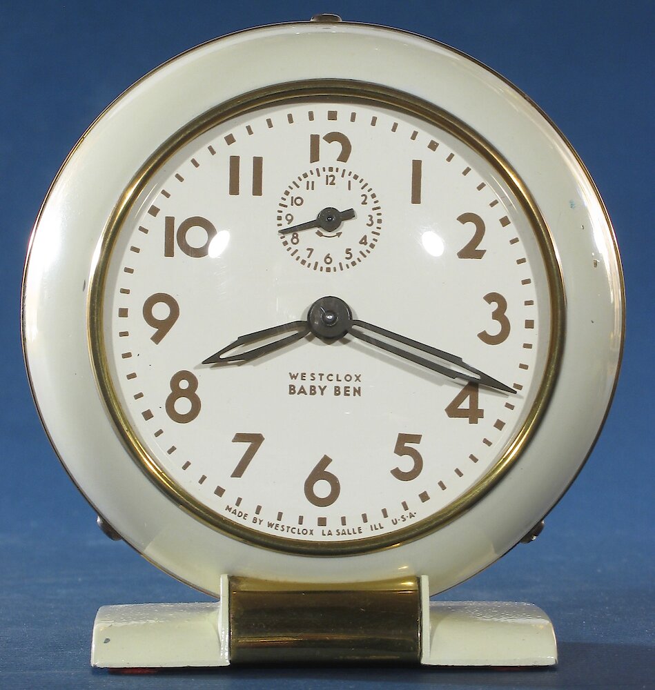 Westclox Baby Ben Style 5 Ivory Plain. Westclox Baby Ben Style 5 Ivory Plain Clock Example Photo