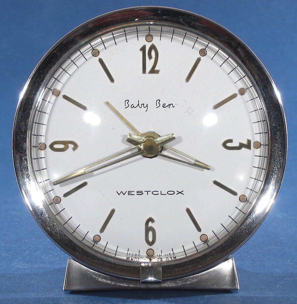 Westclox Baby Ben Deluxe Style 7 Brushed Silver Luminous. Westclox Baby Ben Deluxe Style 7 Brushed Silver Luminous Clock Example Photo